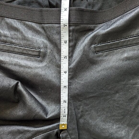 Milly Black Lamb Leather Skinny Leggings - Pull on Pants - Picture 15 of 15